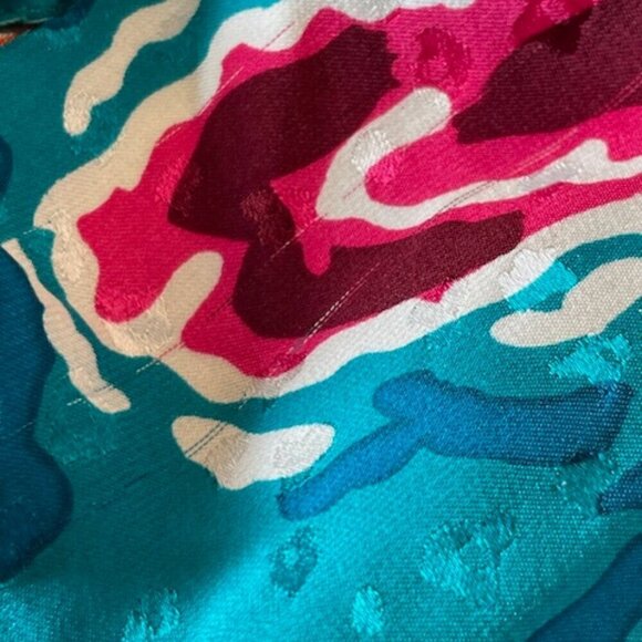 Vintage Malcolm Starr 70s 80s 100% Silk Midi Dress - Picture 2 of 10